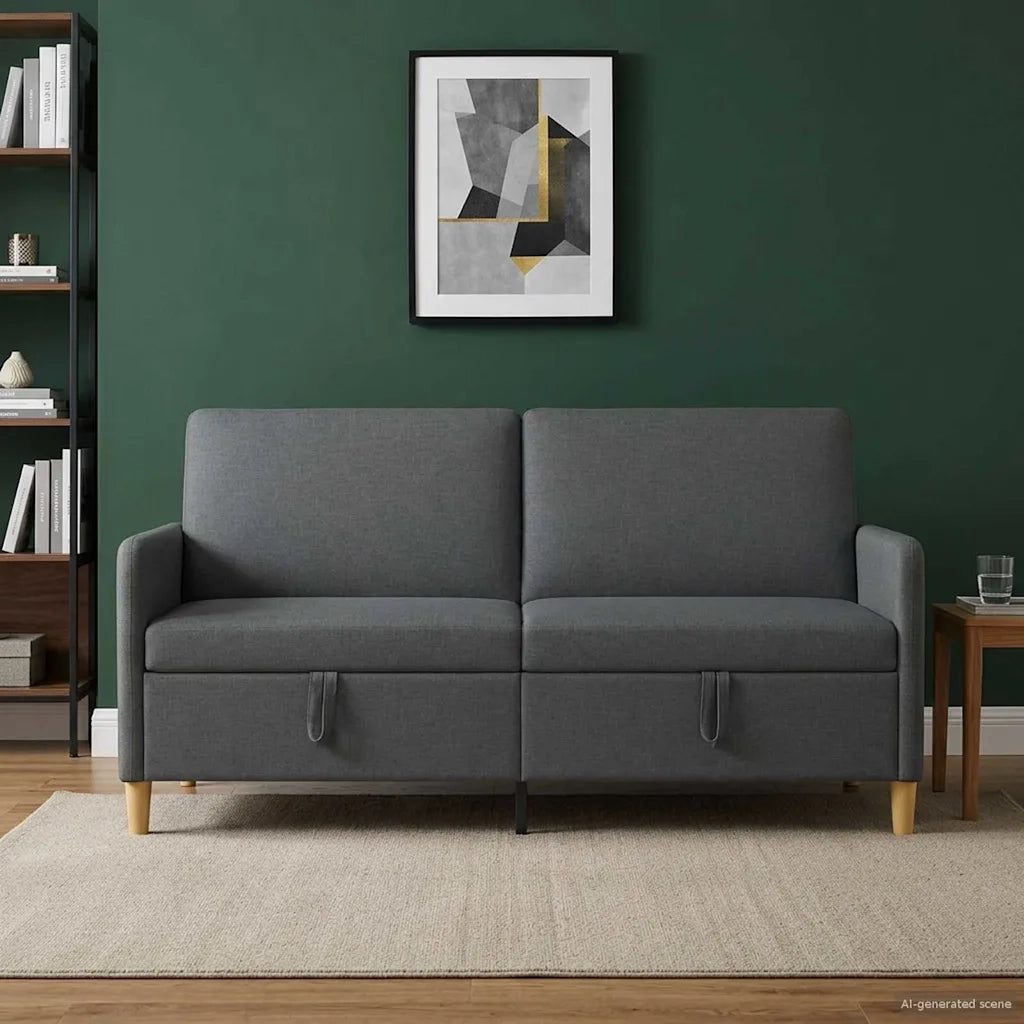 Divano con Storage Grigio Scuro 172 x 78 x 87 cm Poliestere 42036948