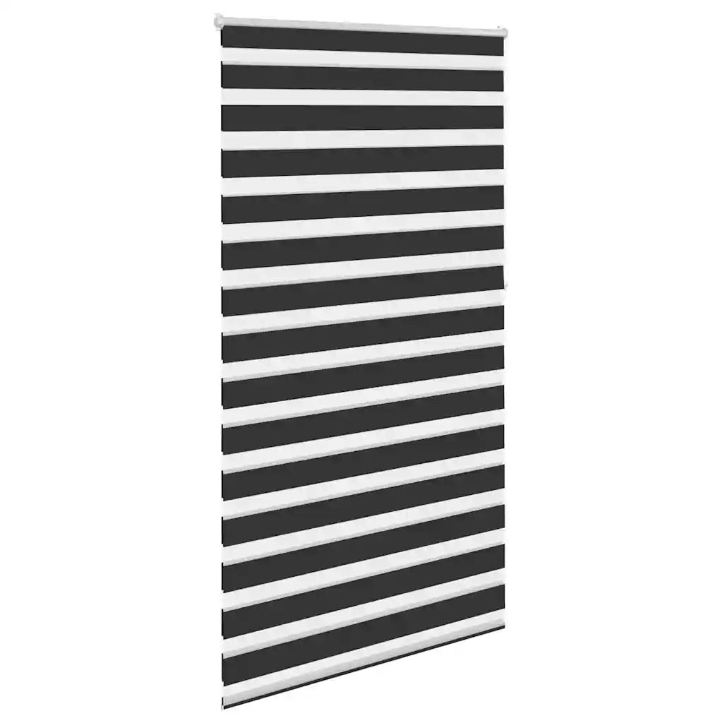 Tenda a rullo | Tenda avvolgibile zebra 120,9x230 cm Tessuto Larghezza 116,7 cm nero