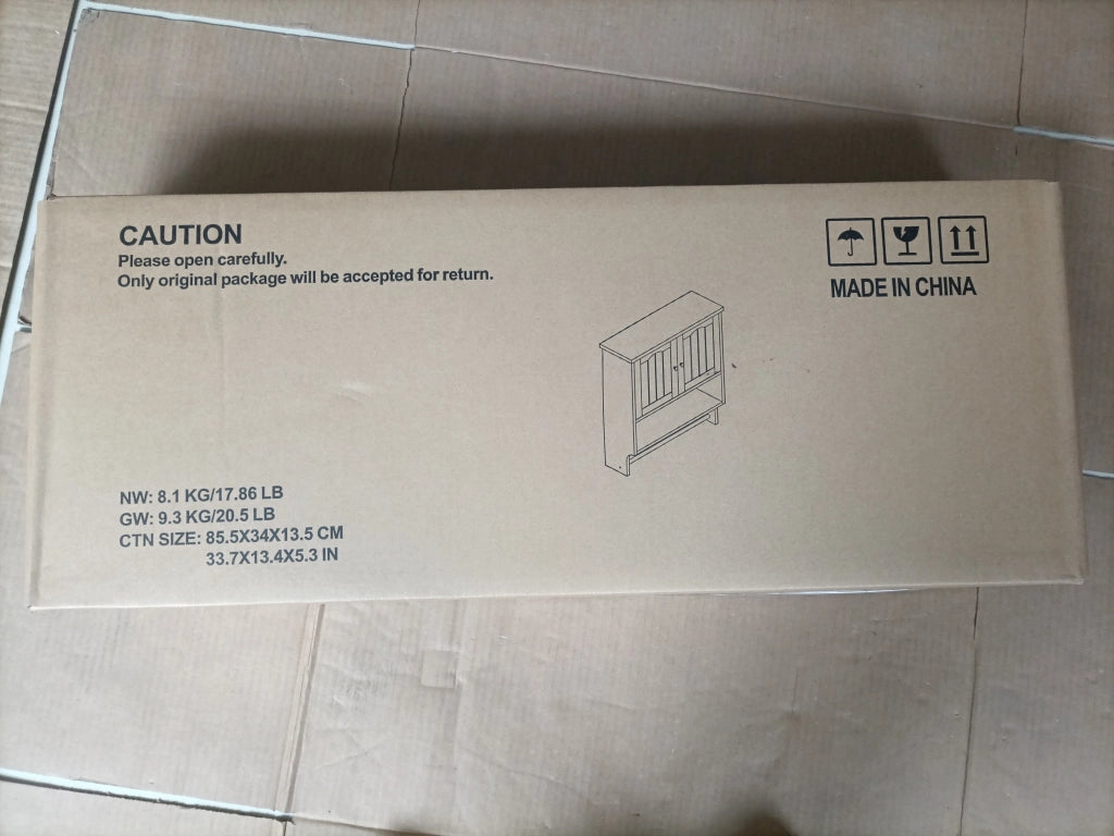 ARMADIO BAGNO DA PARETE 56,8x19x70 cm MDF Grigio Chiaro con portasciugamani