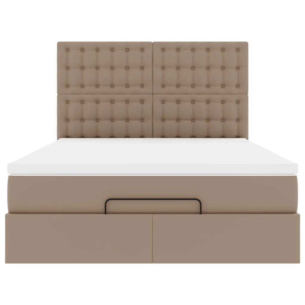 Struttura Letto Pouf con Materasso 140x190 cm Similpelle