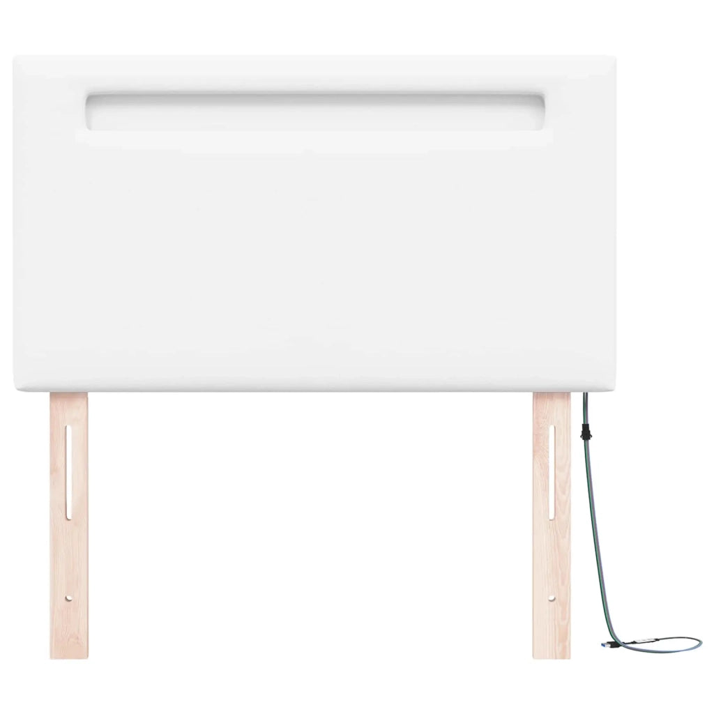 Testiera LED Bianco 90 cm Pelle Sintetica 42007294