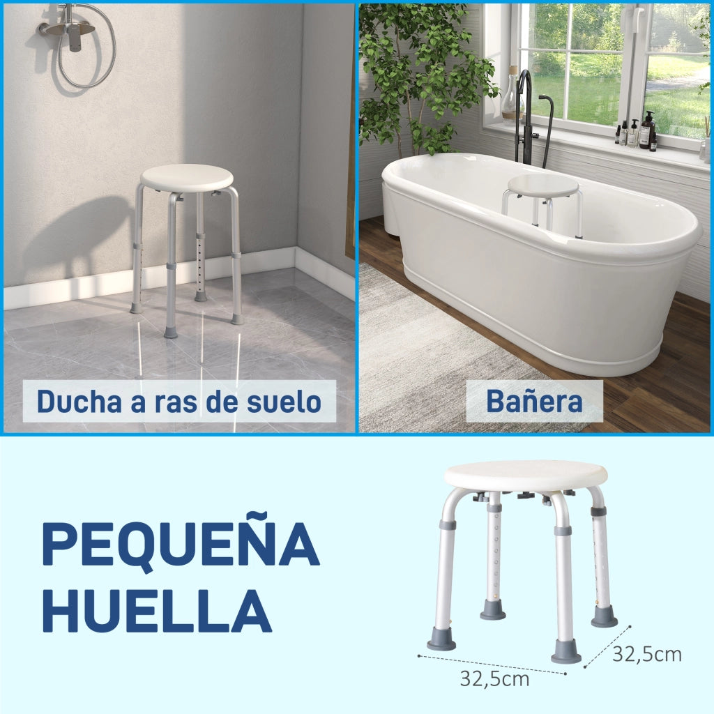 Panchetto Doccia in Alluminio Regolabile ¨C Zephmum ¨C Antiscivolo 136 kg