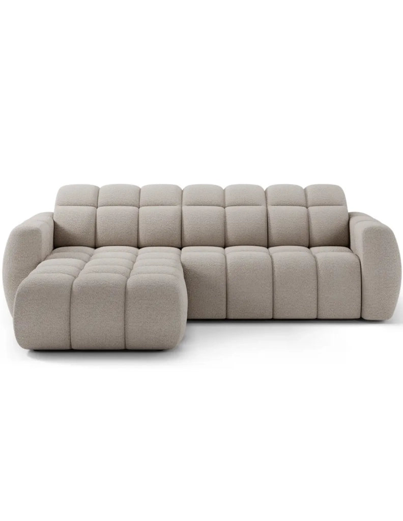 Divano ad angolo elettrico FANOTI 3 posti beige – angolo sinistro