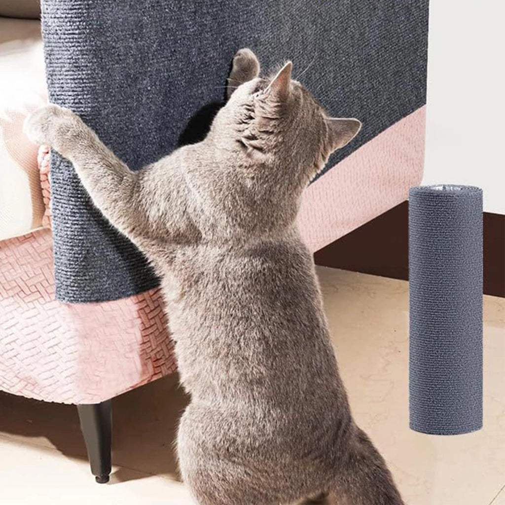 Tappetino tiragraffi autoadesivo per gatti 100x40 cm grigio