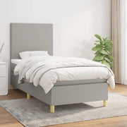 Giroletto a Molle con Materasso Grigio Chiaro100x200 cm Tessutocod mxl 99734