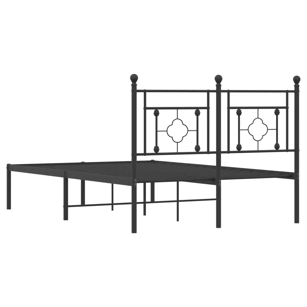 Giroletto con Testiera-Struttura Letto con testiera in Metallo Nero 120x200 cm 395884