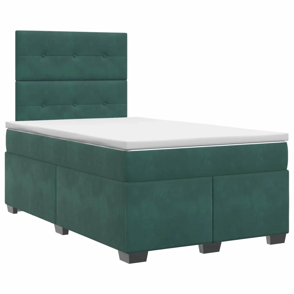 Letto box spring con materasso Verde Scuro 120 x 200 cm Velluto 3453623