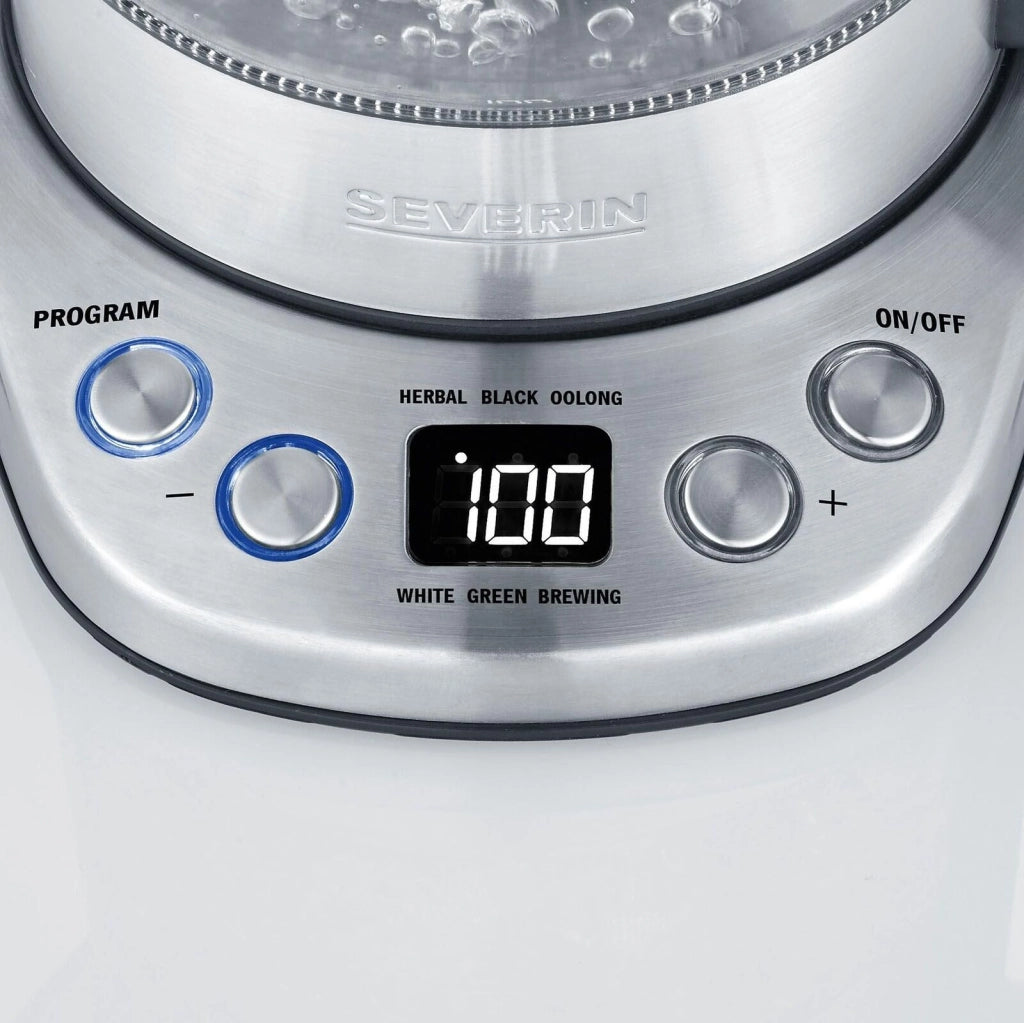 Severin WK 3473 bollitore elettrico 1 L 2200 W Acciaio inossidabile, Trasparente