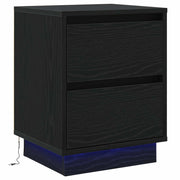 Comodino | Armadio da Notte | Mobiletto da notte con cassetto Rovere Nero 39 x 34,5 x 50 cm