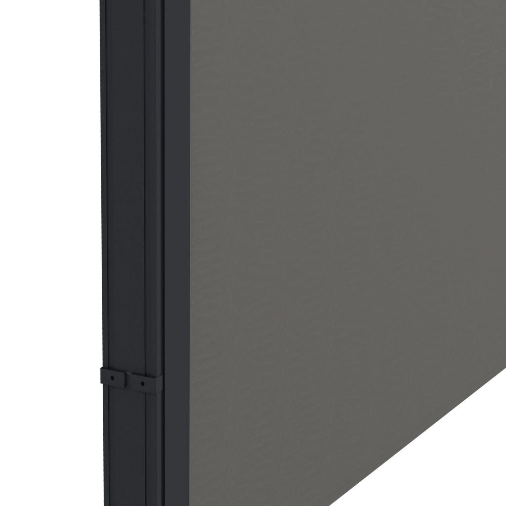 Paravento retrattile per esterno ¨C zephmum ¨C grigio, alluminio e poliestere, 4x1.8m