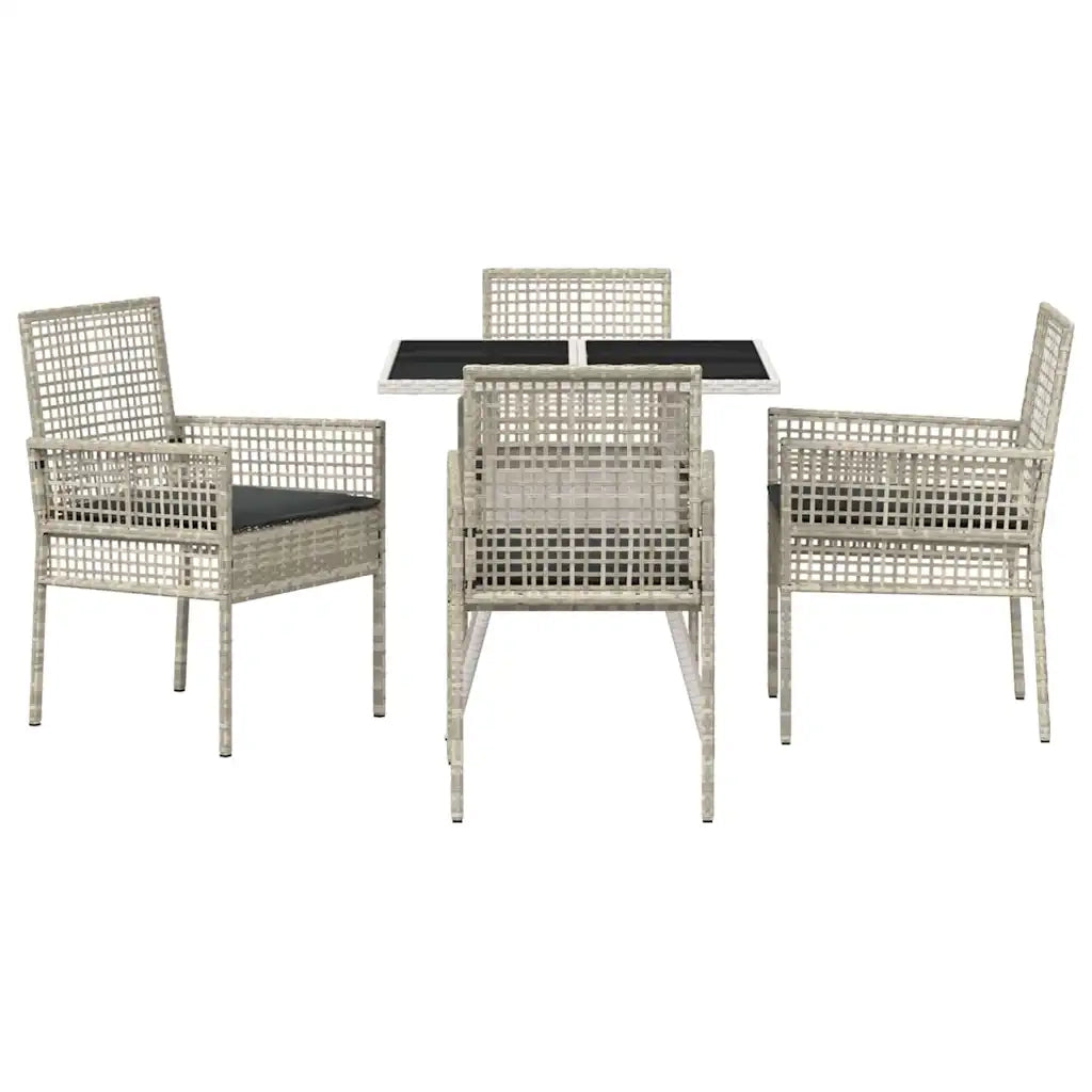 Set da Pranzo per Giardino 5 pcs Grigio chiaro polyrattan 3334934