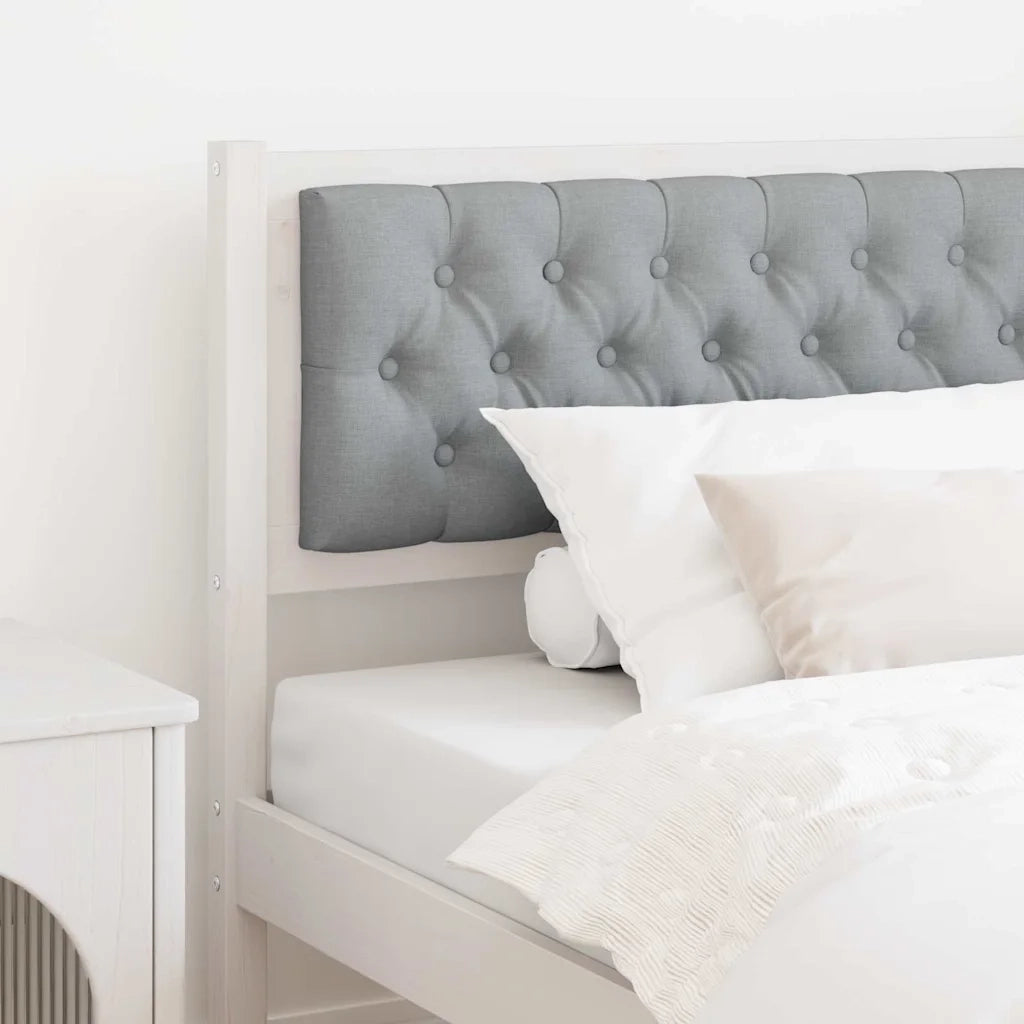Testiera | Testata Bianco e grigio chiaro 100 cm Legno di pino massello