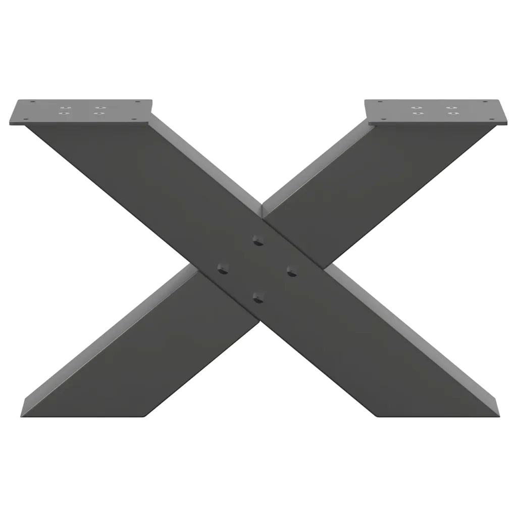 Gambe per Tavolino da Caffè a Forma di X 2 pz Antracite 50x(30-31) cm Acciaio 4012938