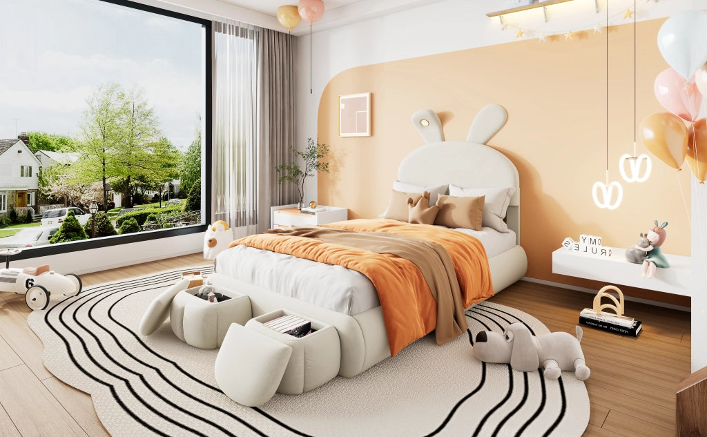 letto imbottito velluto beige 90x200 cm