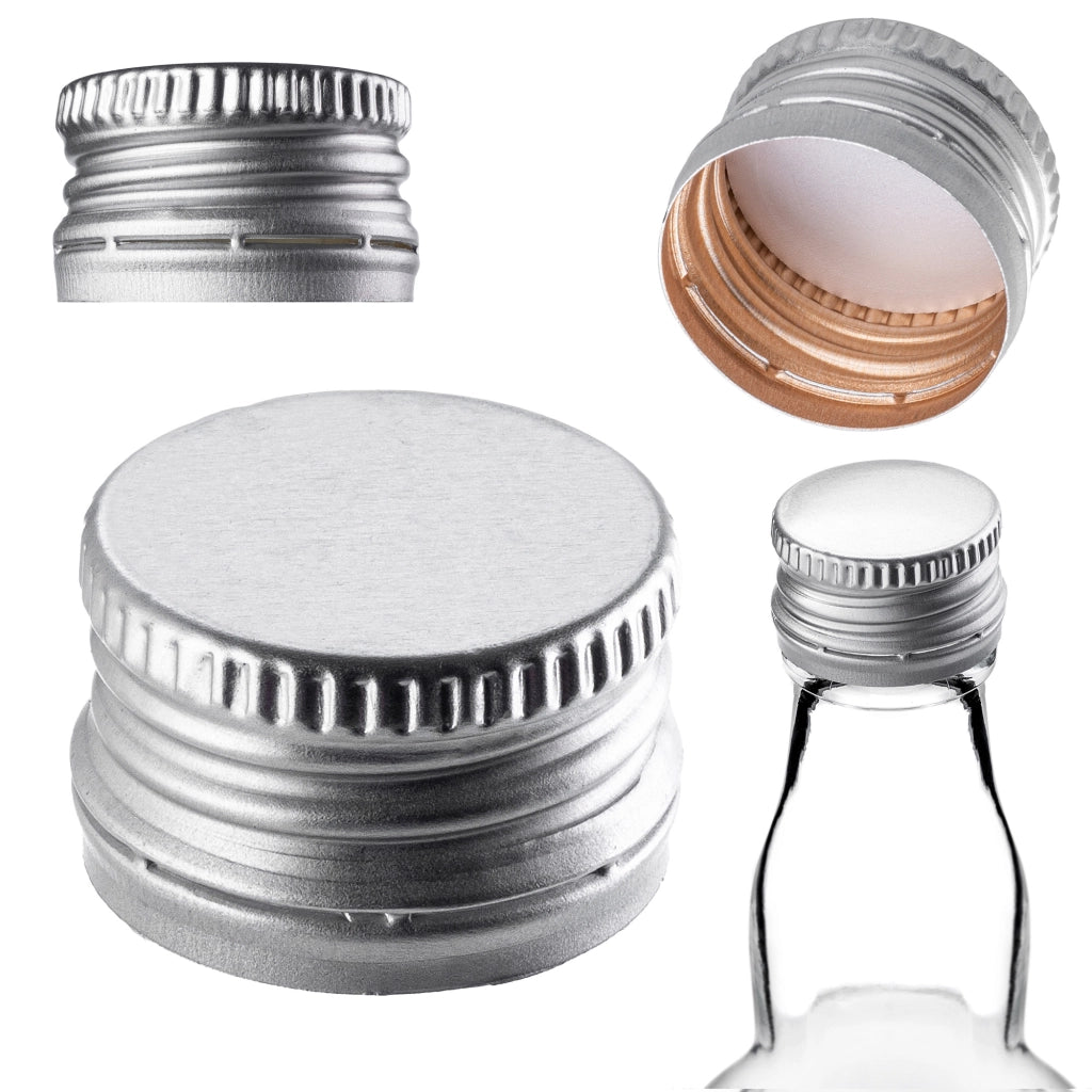 Tappi per bottiglie KADAX Fi28, tappi a vite, 50 pezzi, colore argento.