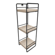 Mensola Pargas a 3 ripiani dal design senza tempo per soggiorno/camera da letto mobiletto da tavolo metallo e legno di pino 43 x 14 x 13 cm nero naturale 03_0011186
