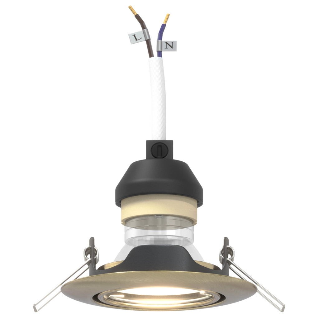 Faretti Incassati 24 pcs Rotondi GU10 Ottone Ã˜90 mm Acciaio