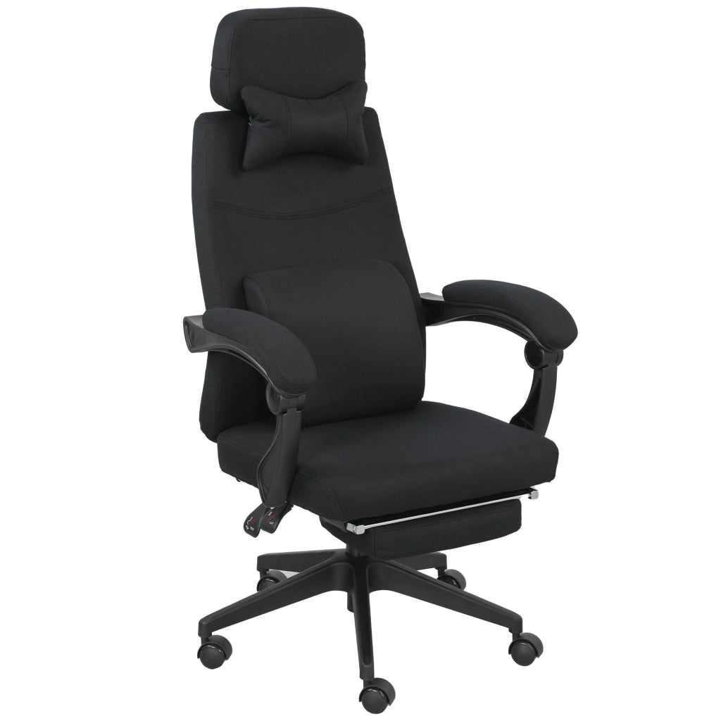 Sedia da ufficio reclinabile con poggiapiedi e rotelle ¨C zephmum ¨C nero 62x68x127 cm