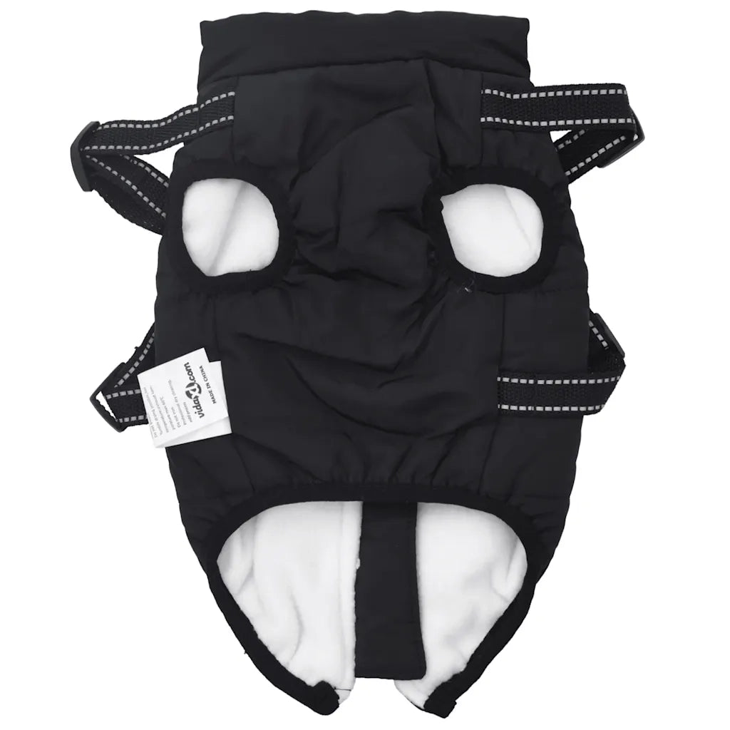 vidaXL Cappotto Cani con Imbracatura Impermeabile Riflettente Nero L32