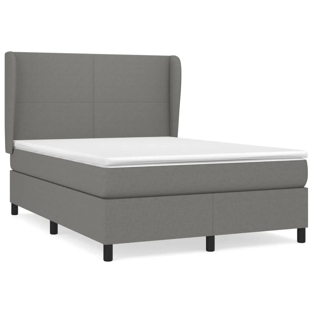 Giroletto a Molle con Materasso Grigio Scuro 140x200cm Tessuto 3127806