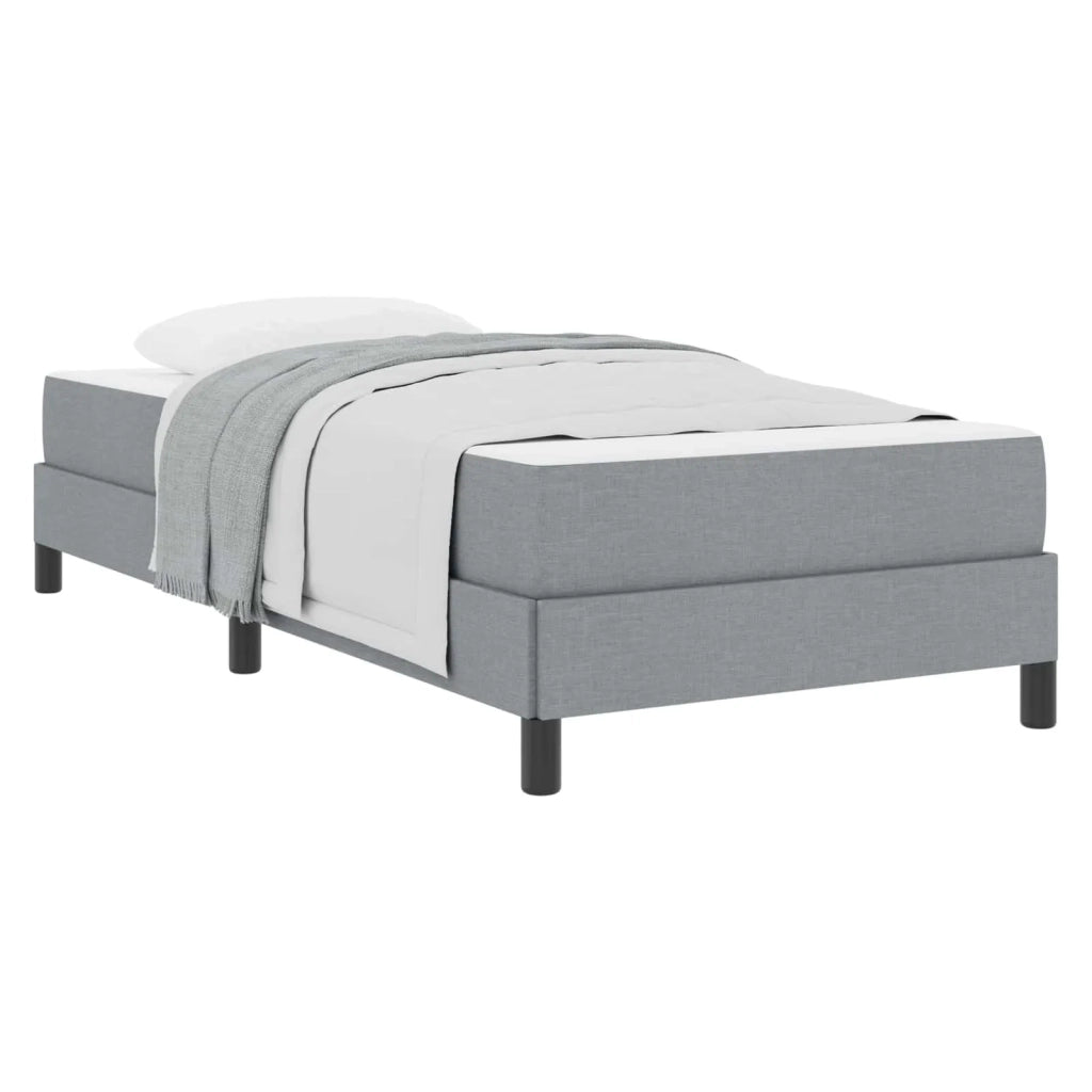 Letto a molle con materasso Grigio chiaro 100 x 200 cm Tessuto