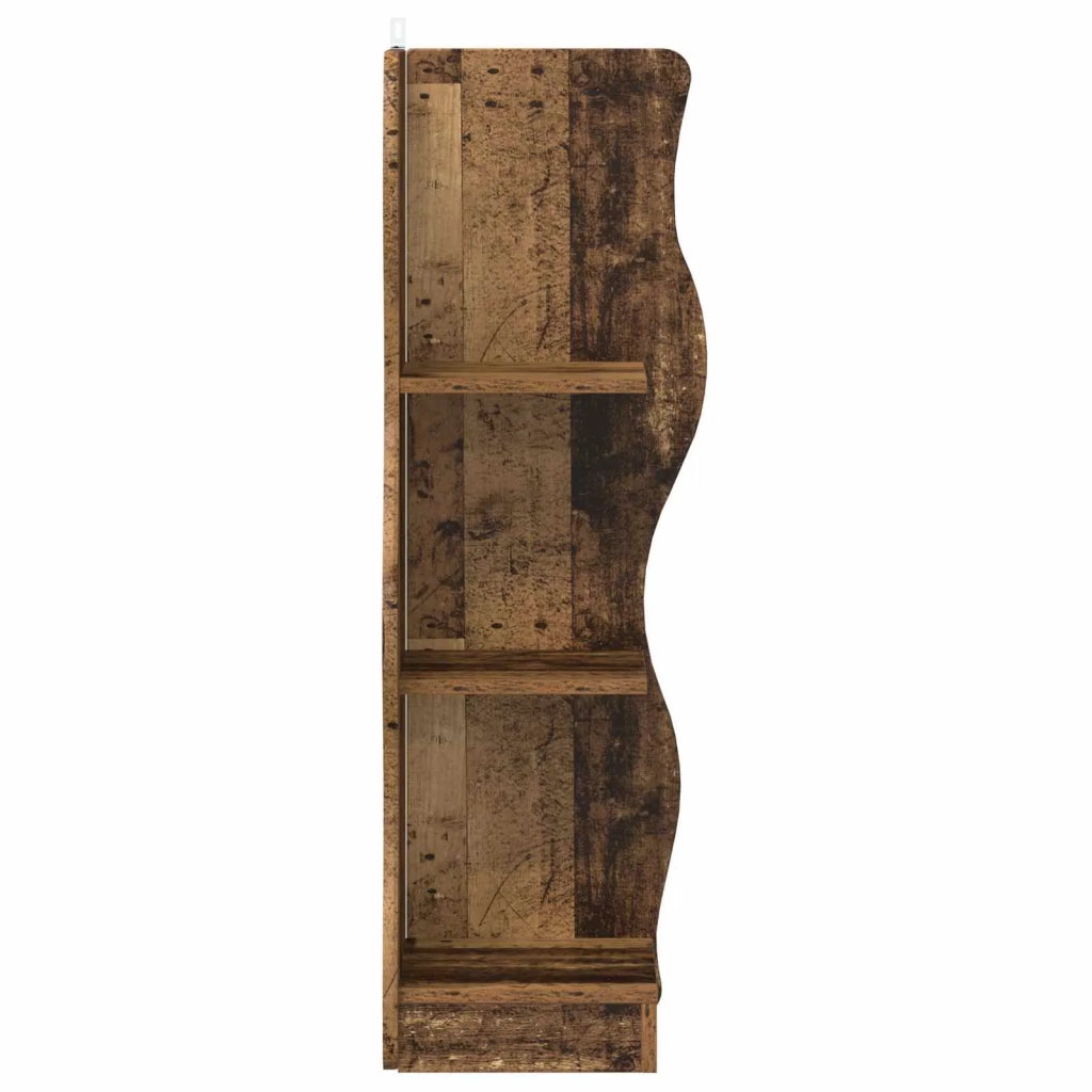 Mensola angolare con lo scaffale Legno antico 34 x 33 x 102 cm 899943