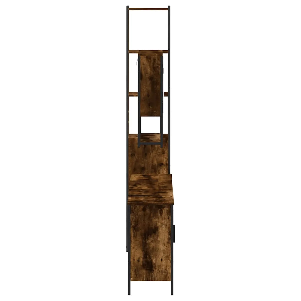 Set Mobili da Bagno 4 pz Rovere Fumo in Legno Multistrato 3214692