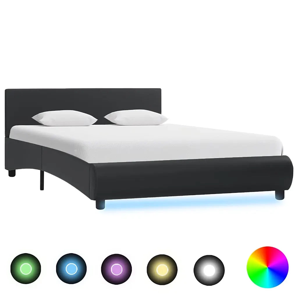 Giroletto con LED-Struttura Letto Nero in Similpelle 120x200 cm 820020
