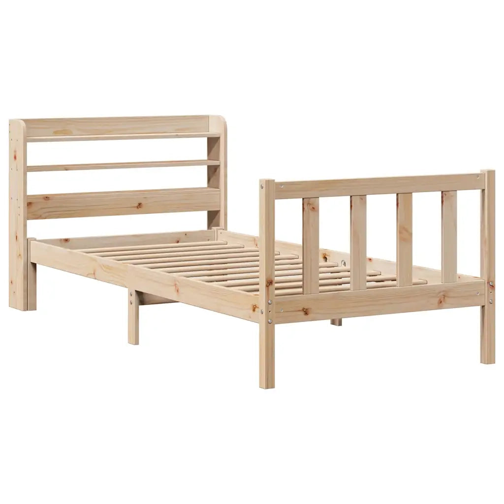 Letto senza Materasso-Struttura Letto 90x190 cm in Legno Massello di Pino 172833
