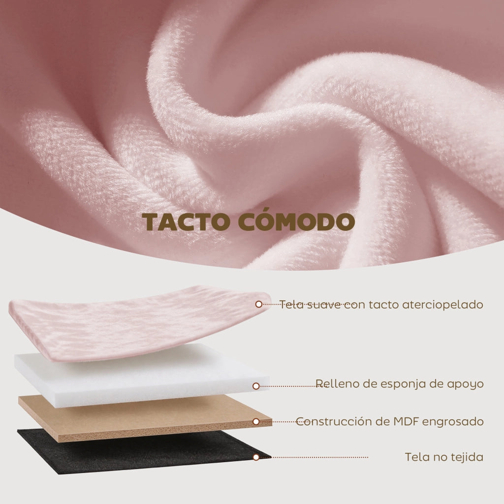 Pouf con contenitore pieghevole ¨C zephmum ¨C rosa velluto 76x38x35 cm