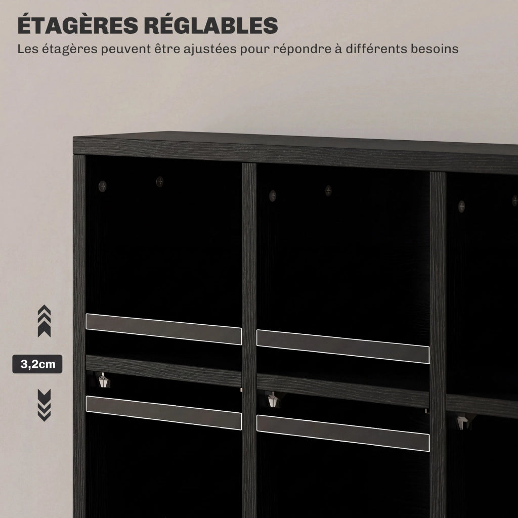 Libreria mobile porta CD DVD legno ¨C Xylo ¨C nero ripiani regolabili 89x130,5 cm