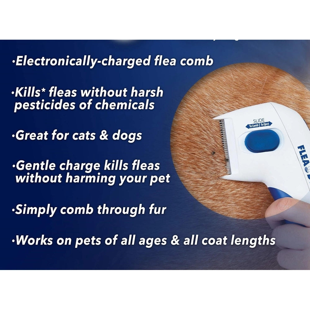 Trade Shop - Pettine Spazzola Elettrica Perfetto Per Pelo Gatto Cane Antipulci Batterie -