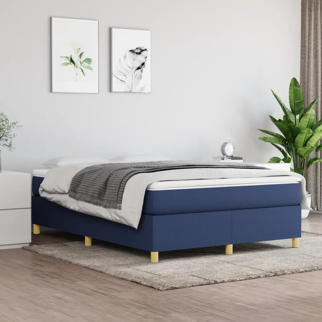 Struttura Letto a Rete a Molle Blu 140x190 cm in Tessuto 3120959