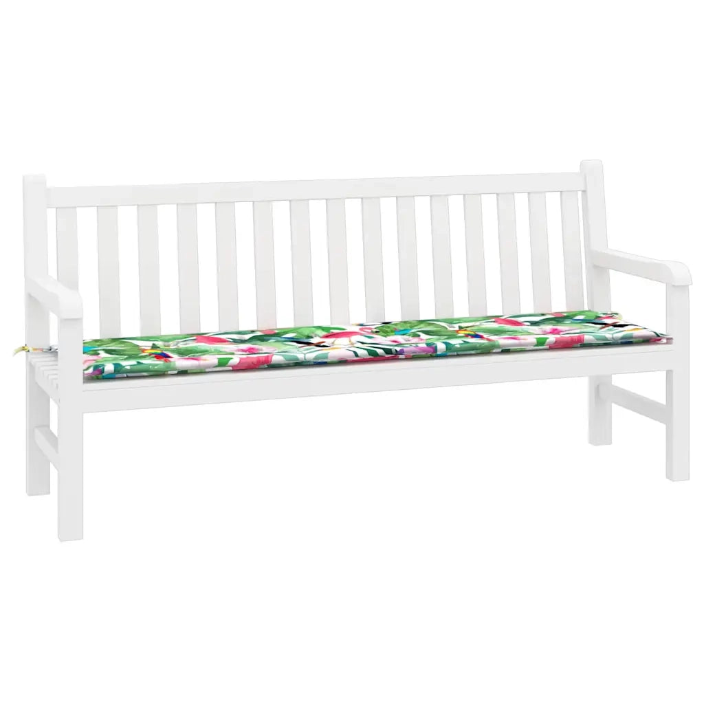 vidaXL Cuscino per Panchina da Giardino Verde e rosa 180 x 50 x 4 cm