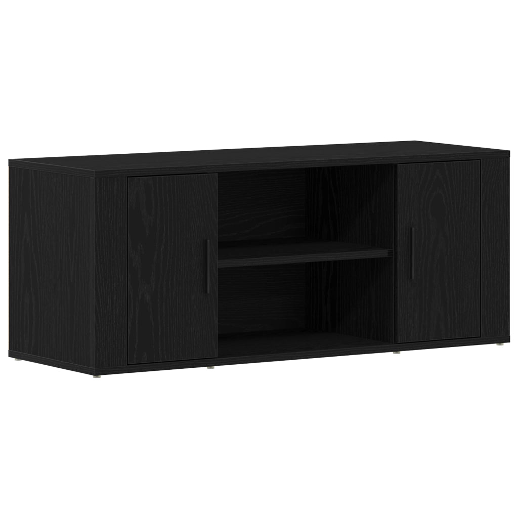 Mobile TV  Nero Rovere 100x35x40 cm Legno ingegnerizzato