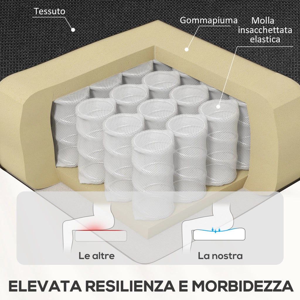 Poltrona Reclinabile Manuale Tessuto Imbottita con Poggiapiedi ¨C Zephmum ¨C Nero