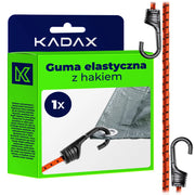 Corda elastica in gomma KADAX con gancio, 48 cm, per il fissaggio di teloni e tenditori per bagagli.