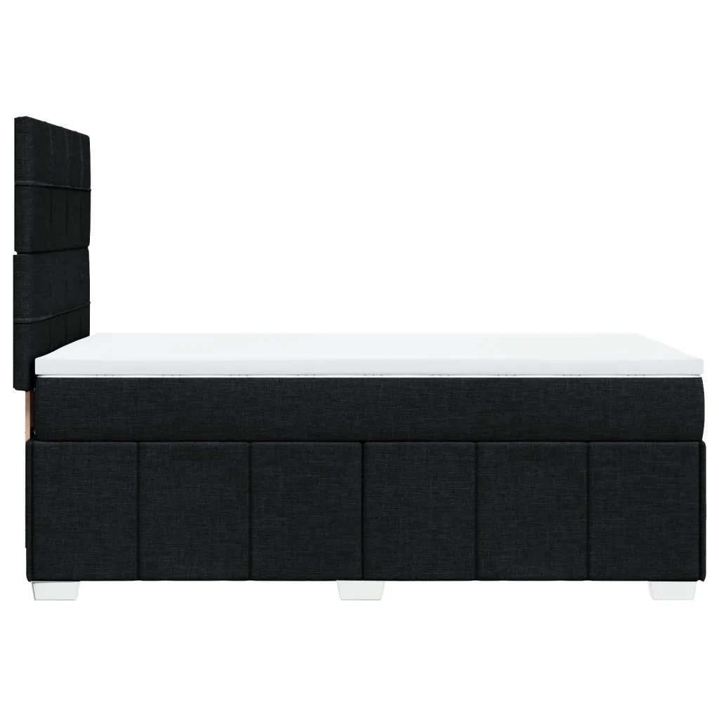 vidaXL Giroletto a Molle con Materasso Nero 90x190 cm in Tessuto