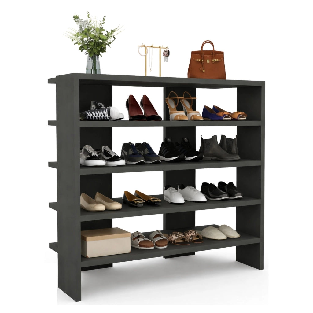 Mobile Portascarpe Offida, Scarpiera 16 Paia, 76x31x72h cm Nero