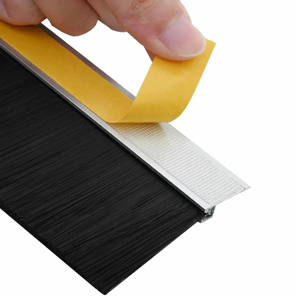 Spazzole per porte autoadesive 12 pcs Argento 100 cm