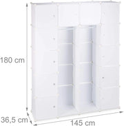 Scaffale cubico portaoggetti in plastica armadio 14 scomparti 180 cm bianco 13_0001070_2