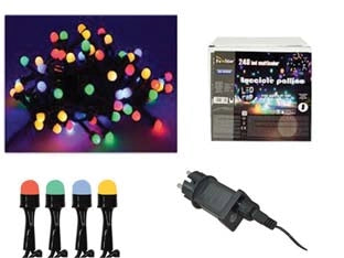 LUCCIOLE A LED MULTICOLOR PER INTERNO/ESTERNO CON GIOCO LUCI- - 300 led - mt.2 + 9 - 1 pezzi