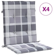 Cuscini per Sedia 4 pz | Cuscini per sedie a Quadri Grigi 100x50x3cm Tessuto Oxford