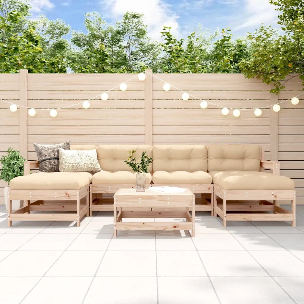 Set Salotto da Giardino 7 pz in Legno Massello di Pino 3186375