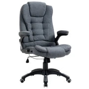 Sedia da Ufficio Ergonomica Reclinabile, Altezza Regolabile e Dondolamento, Poltrona Girevole con Ruote, 65x72x110-120cm, Grigio