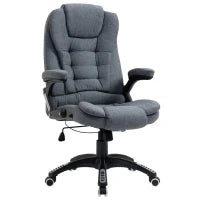 Sedia da Ufficio Ergonomica Reclinabile, Altezza Regolabile e Dondolamento, Poltrona Girevole con Ruote, 65x72x110-120cm, Grigio
