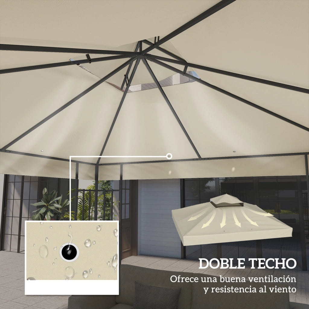 Toldo da giardino 3x3 m ¨C zephmum ¨C crema