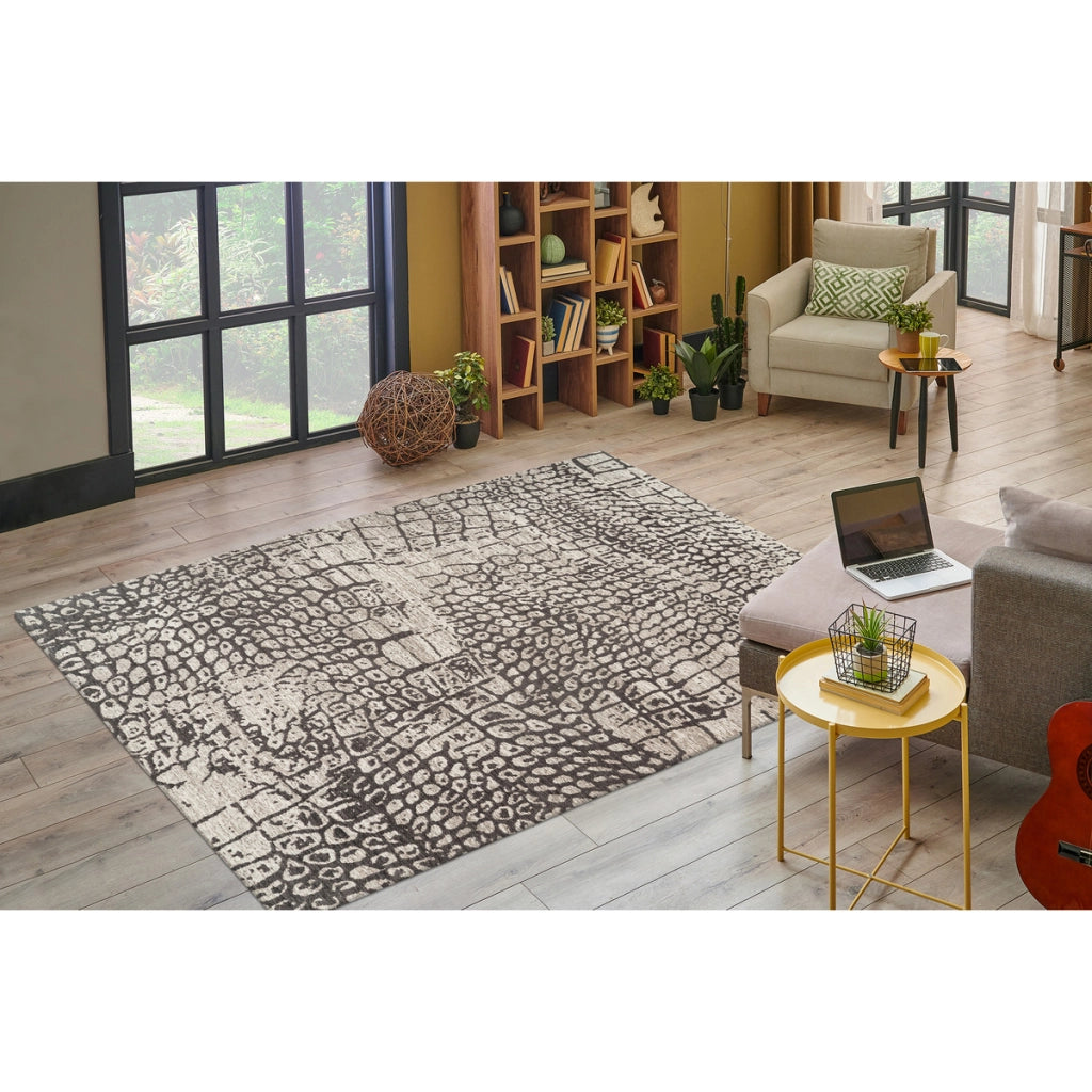 Tappeto moderno Davis 300 in poliestere grigio