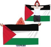 Bandiera Palestinese - 2 Pezzi Grande 3 x 5 Piedi per Euro 2024 e Giochi Internazionali - Banniere Decorative