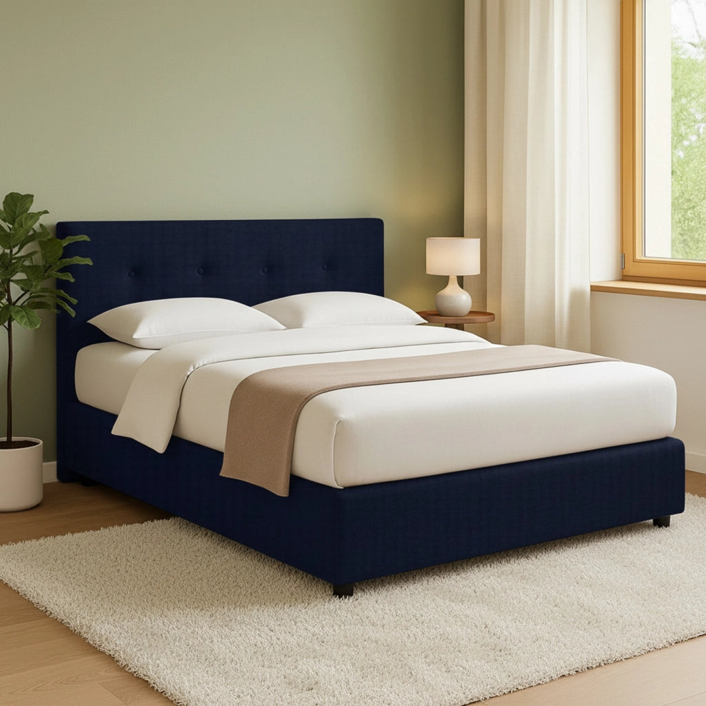 Preston, Letto Matrimoniale Sfoderabile Made in Italy, Viola Scuro
